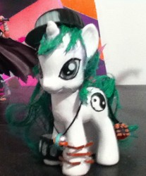 Size: 595x720 | Tagged: artist needed, safe, pony, unicorn, bracelet, brushable, customized toy, hat, irl, n, natural harmonia gropius, photo, pokémon, ponified, solo, toy