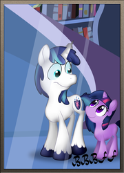 Size: 1580x2200 | Tagged: safe, artist:fj-c, shining armor, twilight sparkle, g4, .psd available, filly, picture, picture frame