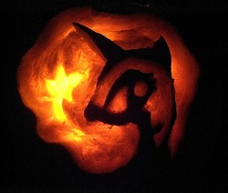 Size: 829x704 | Tagged: safe, nightmare moon, g4, carving, halloween, holiday, jack-o-lantern, pumpkin