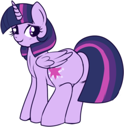 Size: 443x454 | Tagged: safe, artist:lulubell, twilight sparkle, alicorn, pony, g4, butt, chubby, female, plot, simple background, solo, transparent background, twilight sparkle (alicorn)