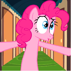 Size: 540x540 | Tagged: safe, screencap, pinkie pie, earth pony, pony, g4, mmmystery on the friendship express, season 2, animated, female, gif, mare, scrunchy face, solo