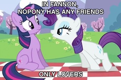 Size: 1165x770 | Tagged: safe, edit, edited screencap, screencap, rarity, twilight sparkle, a canterlot wedding, g4, caption, female, lesbian, out of context, ship:rarilight, shipping