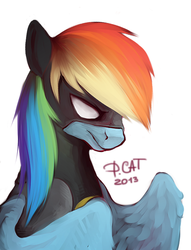 Size: 490x643 | Tagged: safe, artist:risterdus, rainbow dash, g4, batman, crossover, female, solo