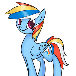 Size: 2000x2000 | Tagged: safe, artist:minty-red, rainbow dash, g4, alternate hairstyle, female, solo