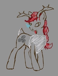 Size: 640x843 | Tagged: safe, artist:owlvortex, sketch, solo, viking caribou