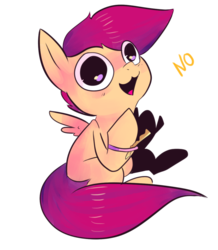 Size: 1048x1200 | Tagged: safe, artist:spanish-scoot, scootaloo, pegasus, pony, tumblr:preguntascootaloo, g4, female, filly, foal, simple background, solo, transparent background
