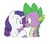 Size: 698x610 | Tagged: safe, artist:carnifex, rarity, spike, g4, close-up, female, male, older, older spike, ship:sparity, shipping, straight