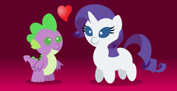 Size: 1280x662 | Tagged: safe, artist:aleximusprime, rarity, spike, g4, female, heart, male, ship:sparity, shipping, straight