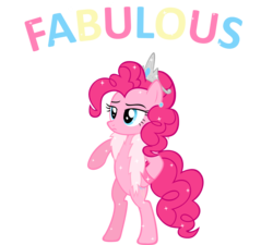 Size: 1586x1429 | Tagged: safe, artist:zacatron94, pinkie pie, earth pony, pony, g4, bipedal, fabulous, feather boa, female, mare, simple background, solo, tiara, transparent background