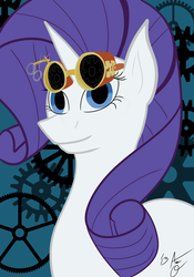 Size: 2100x3000 | Tagged: safe, artist:aeonocean, rarity, g4, female, goggles, solo, steampunk