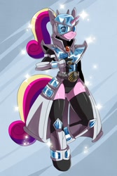 Size: 856x1280 | Tagged: safe, artist:ss2sonic, princess cadance, anthro, unguligrade anthro, g4, armor, clothes, cosplay, kamen rider, kamen rider wizard, leotard, thigh highs