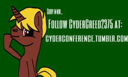 Size: 500x300 | Tagged: safe, artist:symphonydawn3, oc, oc only, ask, banner, cyder creed, solo, text, tumblr