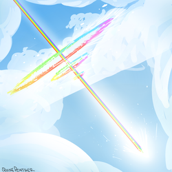 Size: 1000x1000 | Tagged: safe, artist:quinepeather, flying, no pony, sky, sonic rainboom