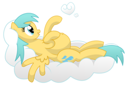 Size: 14400x9600 | Tagged: safe, artist:xniclord789x, sunshower raindrops, pegasus, pony, g4, absurd resolution, belly button, cloud, cutie mark, female, heart, hooves, lying down, lying on a cloud, mare, on a cloud, on back, open mouth, pregnant, simple background, solo, transparent background, wings