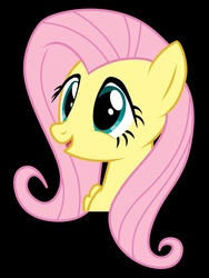 Size: 750x1000 | Tagged: safe, artist:axemgr, fluttershy, pegasus, pony, g4, black background, blank, exploitable, female, mare, painfully innocent fluttershy, simple background, smiling, solo, template