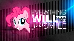 Size: 1920x1080 | Tagged: safe, artist:pssyndrome, pinkie pie, g4, female, lens flare, smiling, solo, vector, wallpaper