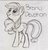 Size: 1024x1059 | Tagged: dead source, safe, artist:jazz-dafunk, applejack, earth pony, pony, g4, deviantart watermark, female, mare, monochrome, obtrusive watermark, solo, traditional art, watermark