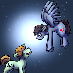 Size: 720x720 | Tagged: safe, artist:deyogee, achievement hunter, gavin free, michael jones, ponified, rooster teeth