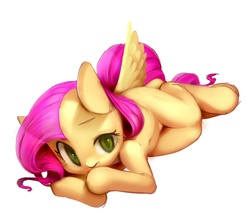 Size: 1401x1200 | Tagged: safe, artist:iizuna, fluttershy, g4, belly button, female, pixiv, solo