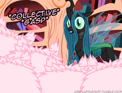 Size: 650x500 | Tagged: safe, queen chrysalis, oc, oc:fluffle puff, tumblr:ask fluffle puff, g4, clone, multeity