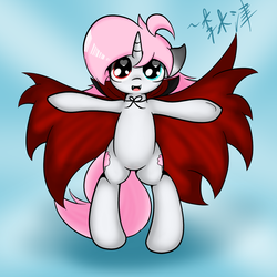 Size: 1250x1250 | Tagged: safe, artist:lightningnickel, oc, oc only, oc:cotton candy, vampire, clothes, costume, halloween, solo