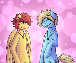 Size: 1200x1000 | Tagged: safe, artist:modof10th, achievement hunter, gavin free, michael jones, ponified, rooster teeth