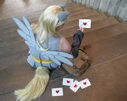 Size: 1543x1226 | Tagged: safe, artist:rivenchan, derpy hooves, human, g4, cosplay, irl, irl human, letter, photo, solo