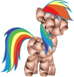 Size: 873x915 | Tagged: safe, rainbow dash, g4, biceps, muscles, not salmon, ponibooru tribute, rainbuff dash, wat