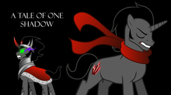 Size: 1024x575 | Tagged: safe, artist:stasysolitude, king sombra, pony, unicorn, a tale of one shadow, g4, antagonist, clothes, crystal, male, scarf, sombra's cutie mark, stallion
