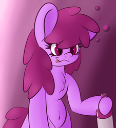 Size: 1616x1785 | Tagged: safe, artist:psicarii, berry punch, berryshine, earth pony, pony, g4, alcohol, belly button, bipedal, chest fluff, drool, drunk, female, solo, wine