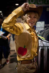 Size: 3162x4743 | Tagged: safe, artist:kabopple, braeburn, human, g4, comic con, convention, cosplay, irl, irl human, long beach comic-con, photo, solo