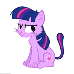 Size: 1700x1700 | Tagged: safe, artist:navitaserussirus, twilight sparkle, cat, g4, :3, catified, female, simple background, solo, species swap, transparent background, twilight cat, vector