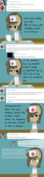 Size: 565x2280 | Tagged: safe, artist:lilliesinthegarden, doctor whooves, time turner, g4, ask, comic, desk, hat, male, nurse, nurse turner, paper, solo, tumblr