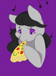 Size: 1280x1707 | Tagged: safe, artist:slimeprnicess, octavia melody, g4, eating, female, food, meat, pepperoni, pizza, solo