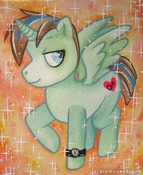 Size: 674x820 | Tagged: safe, artist:albinwonderland, oc, oc only, alicorn, pony, alicorn oc, solo, traditional art