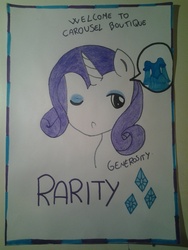 Size: 1536x2048 | Tagged: safe, artist:lolly <3, rarity, pony, unicorn, g4, clothes, dress, solo, text