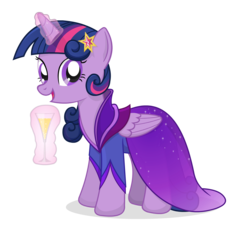 Size: 1875x1771 | Tagged: safe, artist:negasun, twilight sparkle, alicorn, pony, journey of the spark, g4, clothes, dress, drink, female, mare, simple background, solo, transparent background, twilight sparkle (alicorn), vector