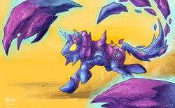 Size: 1139x701 | Tagged: safe, artist:artsed, crystal pony, pony, crystallized, league of legends, ponified, skarner, solo