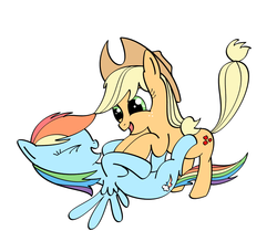 Size: 1200x1004 | Tagged: safe, artist:redesine, applejack, rainbow dash, ask applejack and rainbow dash, g4, ask, tickling, tumblr