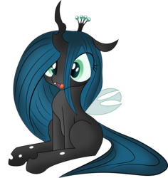 Size: 2560x2711 | Tagged: dead source, safe, artist:qcryzzy, artist:zev, queen chrysalis, changeling, changeling queen, nymph, g4, cute, cutealis, female, simple background, solo, transparent background, vector