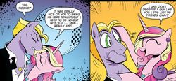 Size: 627x292 | Tagged: safe, idw, official comic, buck withers, princess cadance, friendship is magic #12, g4, spoiler:comic, friendzone, patting