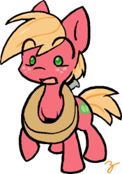 Size: 428x611 | Tagged: safe, artist:zutcha, big macintosh, earth pony, pony, g4, colt, horse collar, male, simple background, solo, stallion, transparent background