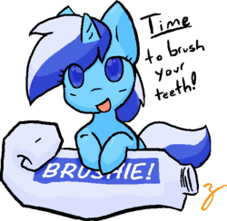 Size: 580x567 | Tagged: safe, artist:zutcha, minuette, pony, unicorn, g4, cute, female, solo, toothpaste