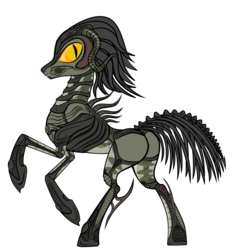 Size: 2000x2000 | Tagged: safe, oc, oc only, alien, hybrid, pony, biomechanoid, crossover, giger, h.r. giger, sil, solo, species