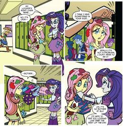 Size: 604x623 | Tagged: safe, idw, official comic, applejack, fluttershy, heavy blue, ollie kicks, plum tired, rarity, equestria girls, g4, spoiler:comic, spoiler:comicannual2013