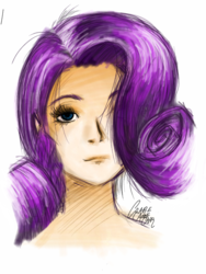 Size: 768x1024 | Tagged: safe, artist:claireannecarr, rarity, human, g4, female, humanized, solo