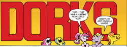 Size: 1264x466 | Tagged: safe, artist:andypriceart, idw, buck withers, diamond rose, flank thrasher, lemony gem, princess cadance, alicorn, earth pony, pegasus, pony, unicorn, g4, neigh anything, spoiler:comic, spoiler:comic12, dorks, female, laughing, male, teen princess cadance