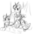 Size: 800x836 | Tagged: safe, artist:archonix, twilight sparkle, twilight velvet, g4, alternate universe, monochrome, sketch