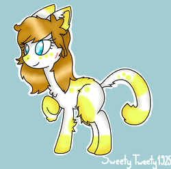 Size: 768x756 | Tagged: safe, artist:sweetytweety1925, oc, oc only, cat, earth pony, pony, augmented tail, solo