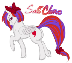 Size: 1468x1295 | Tagged: safe, artist:toastiepony, oc, oc only, pegasus, pony, bow, female, mare, sai clone, solo